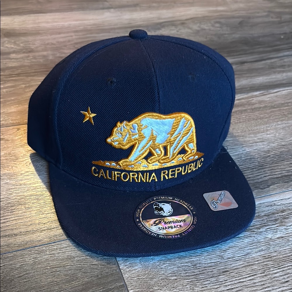NWOT California Republic Navy Snapback Hat